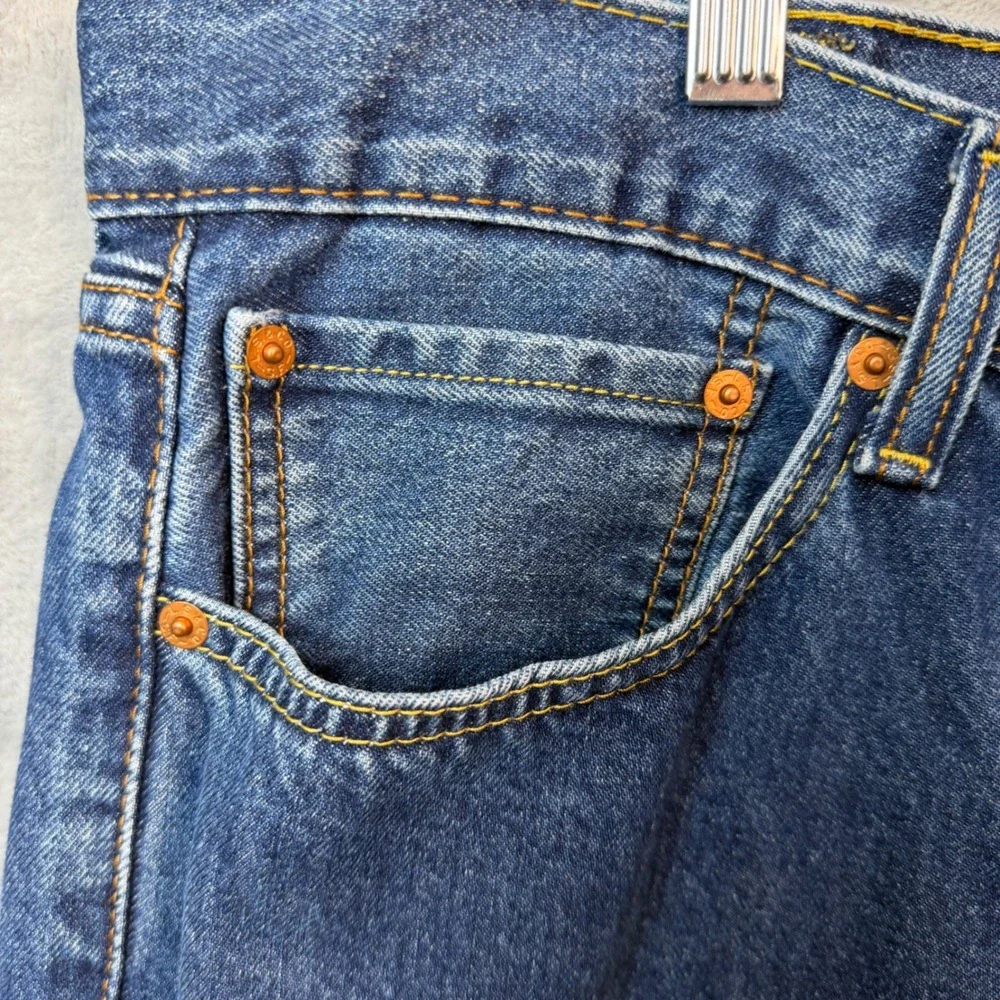 Levis Mens Jeans 38x30 Blue 505 Regular‎ Fit Straight Leg Denim Pants Western